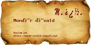 Monár Évald névjegykártya